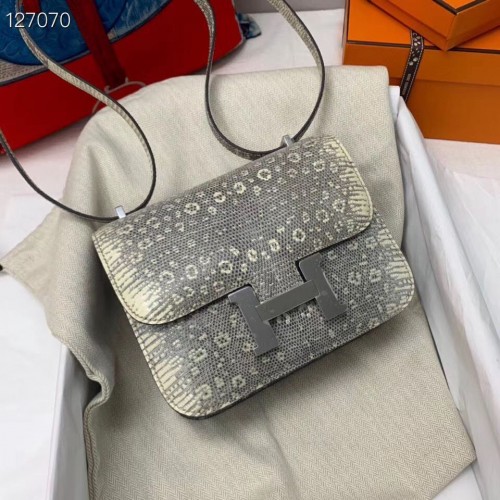 Sac Hermes Constance Togo Origianl Cuir Lézard H9999 Gris