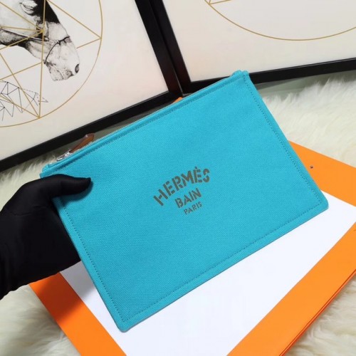 Sac Cosmétique Hermès H3700 Bleu Clair