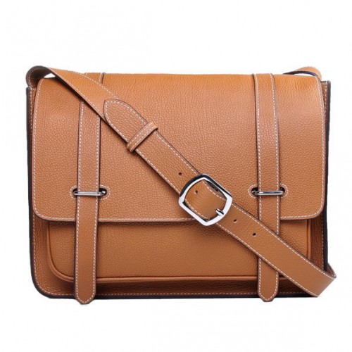 Hermes Etriviere Messenger Bag Cuir Togo H1069 Blé