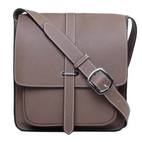 Hermes Etriviere Sac à bandoulière en cuir de veau H2551 Gris