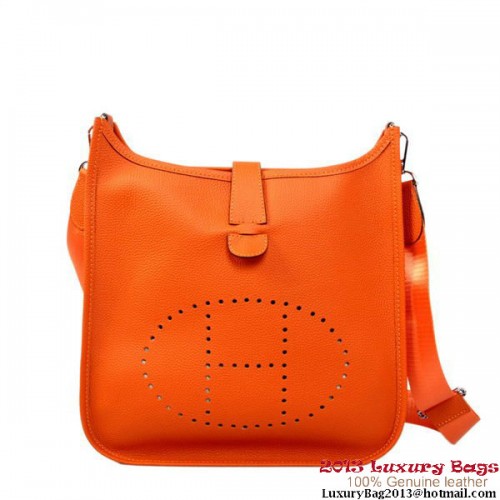 Sac Hermes Evelyn Cuir De Veau H1188 Orange