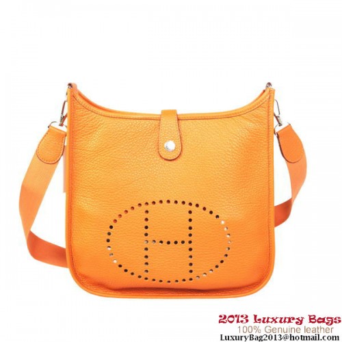 Sac Hermes Evelyn Cuir de veau d'origine H1608 Orange