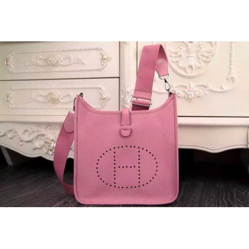Hermes Evelyne 28cm Original sac messager en cuir de veau H1188 Rose