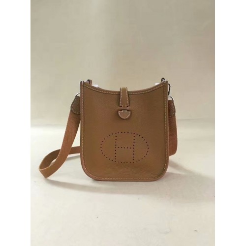 Hermes Evelyne original mini sac à bandoulière en cuir togo H15698 marron