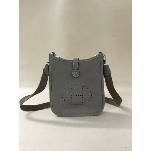 Hermes Evelyne original mini sac à bandoulière en cuir togo H15698 gris foncé