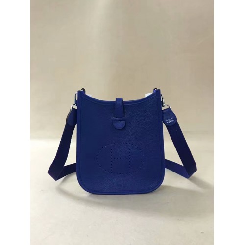 Hermes Evelyne original mini sac à bandoulière en cuir togo H15698 bleu optique