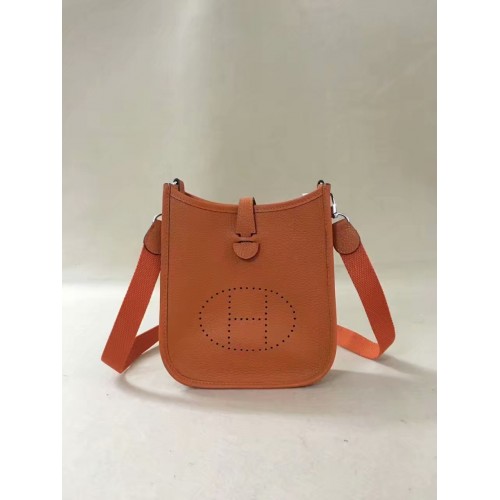 Hermes Evelyne original mini sac à bandoulière en cuir togo H15698 orange