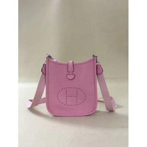 Hermes Evelyne original mini sac à bandoulière en cuir togo H15698 rose