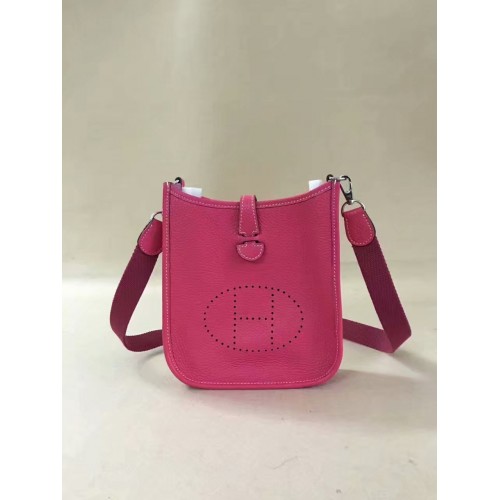 Hermes Evelyne original mini sac à bandoulière en cuir togo H15698 rose