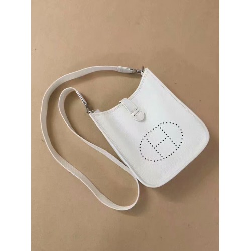 Hermes Evelyne original en cuir togo mini sac à bandoulière H15698 blanc