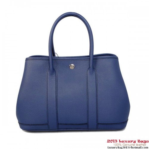 Sac Hermès Garden Party 30CM Cuir de Veau A1288 Bleu