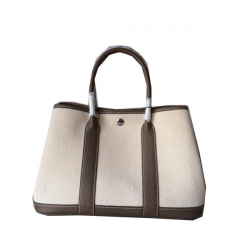 Sac Hermès Garden Party 30CM Toile Cuir H11S Gris