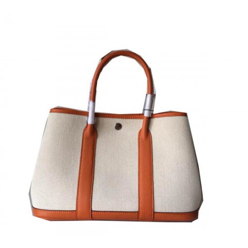 Sac Hermès Garden Party 30CM Toile Cuir H11S Orange