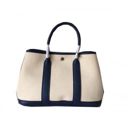 Sac Hermès Garden Party 30CM Toile Cuir H11S Royal