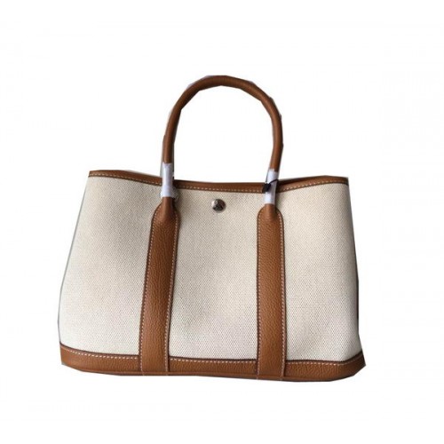 Sac Hermès Garden Party 30CM Toile Cuir H11S Blé