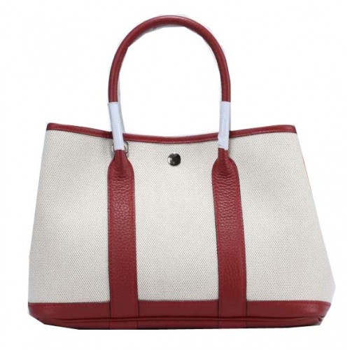 Hermès Garden Party 30cm Tote Bag Toile Bordeaux