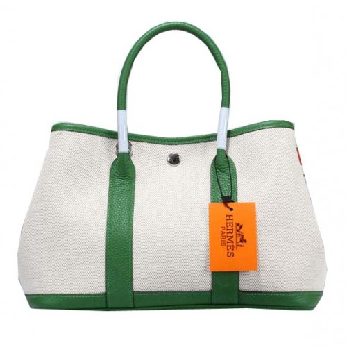 Hermès Garden Party 30cm Tote Bag Toile Vert