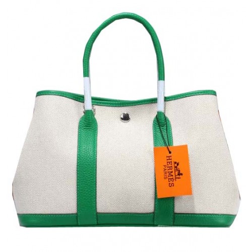 Hermès Garden Party 30cm Tote Bag Toile Vert Clair
