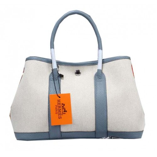 Hermès Garden Party 30cm Tote Bag Toile Bleu Ciel