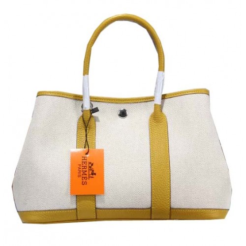 Hermès Garden Party 30cm Tote Bag Toile Jaune