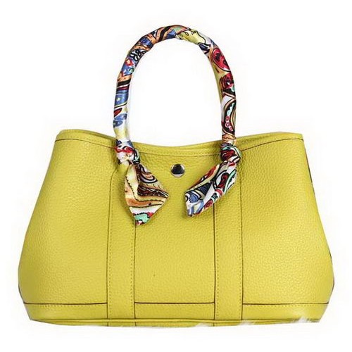 Hermes Garden Party 30cm Tote Bag Cuir Grainé Citron