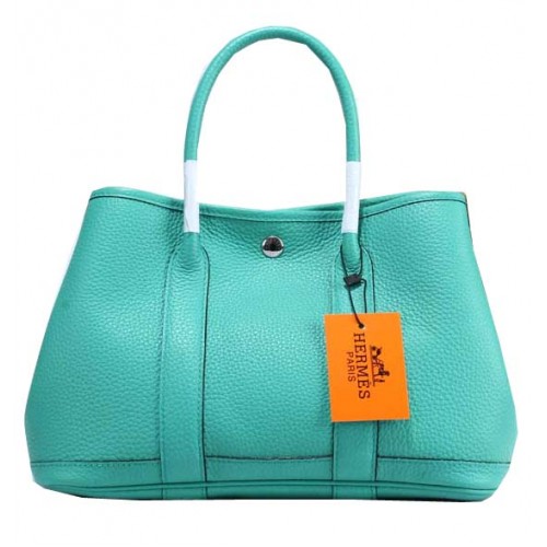 Hermes Garden Party 30cm Tote Bag Cuir Grainé Vert Clair