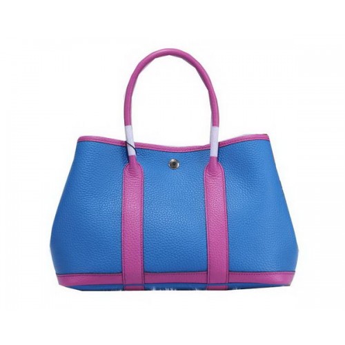 Hermes Garden Party 30cm Tote Bags Cuir Grainé Bleu&Lavande