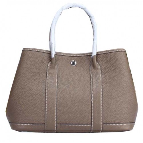 Hermes Garden Party 30cm Tote Bags Cuir Grainé Gris