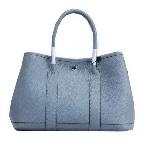 Hermes Garden Party 30cm Tote Bags Cuir Grainé Bleu Ciel