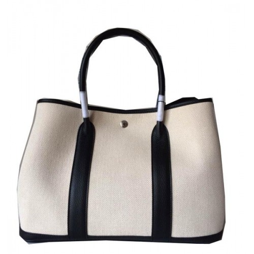 Hermes Garden Party Sac 36CM Toile Cuir H11M Noir&Blanc