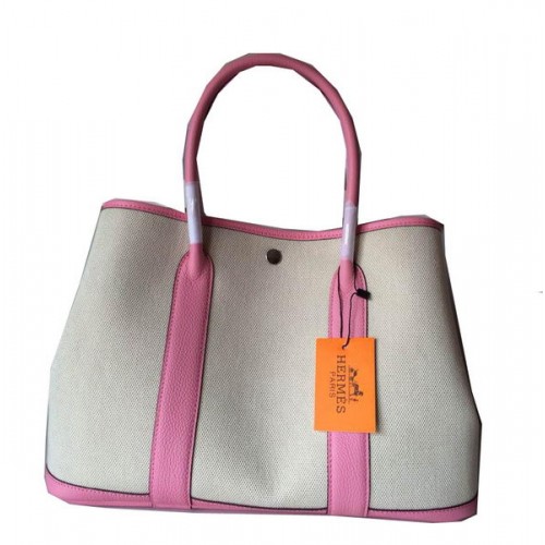 Sac Hermès Garden Party 36CM Toile Cuir H11M Rose
