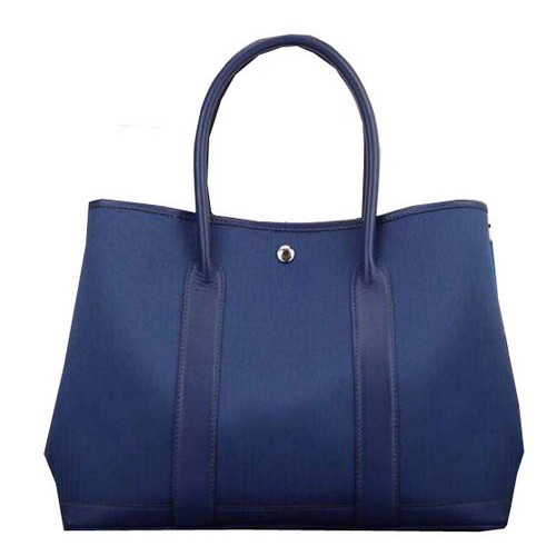 Hermès Garden Party 36cm 30cm Tote Bag Canvas Bleu