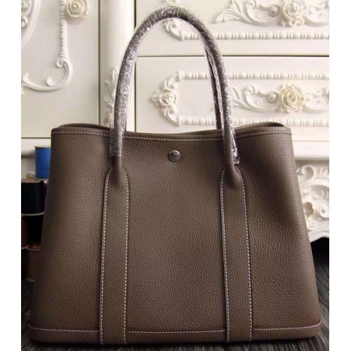 Hermes Garden Party 36cm 30cm Tote Bag Original Cuir Gris