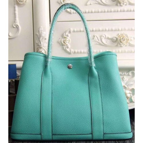 Hermes Garden Party 36cm 30cm Sac fourre-tout en cuir d'origine vert clair