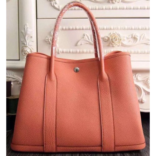 Hermes Garden Party 36cm 30cm Tote Bag Cuir Original Rose Clair