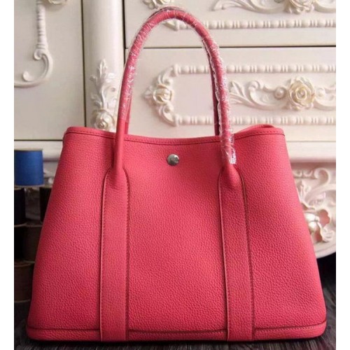 Hermes Garden Party 36cm 30cm Tote Bag Original Cuir Rouge Clair