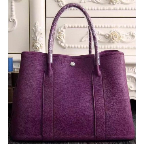 Hermes Garden Party 36cm 30cm Tote Bag Original Cuir Violet