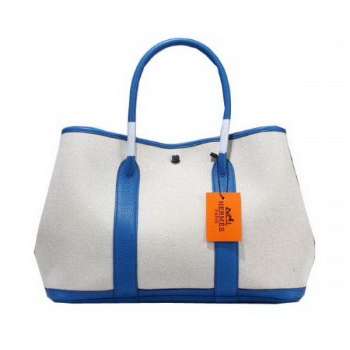 Hermès Garden Party 36cm Tote Bag Toile Bleu