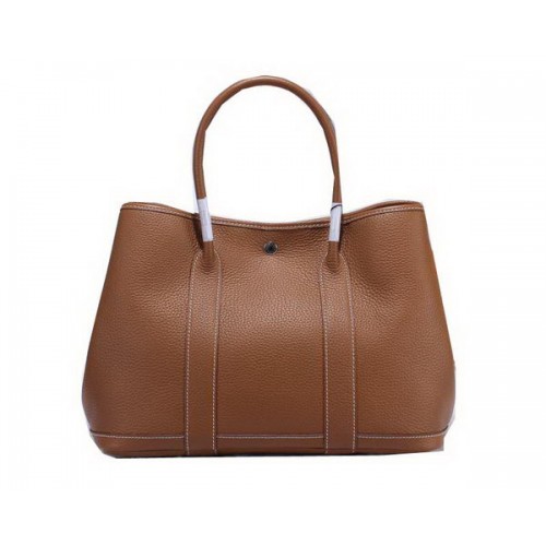 Hermes Garden Party 36cm Tote Bag Cuir Grainé Marron