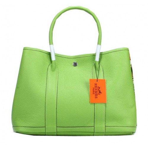 Hermes Garden Party 36cm Tote Bag Cuir Grainé Vert