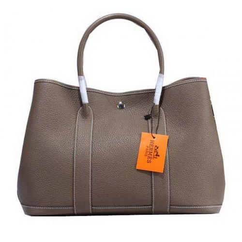 Hermes Garden Party 36cm Tote Bag Cuir Grainé Gris
