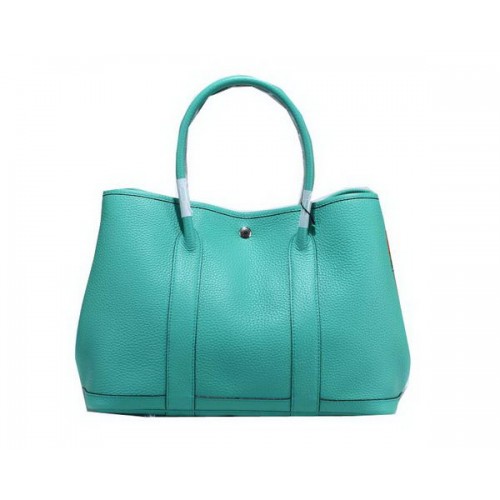 Hermes Garden Party 36cm Tote Bag Cuir Grainé Bleu Clair