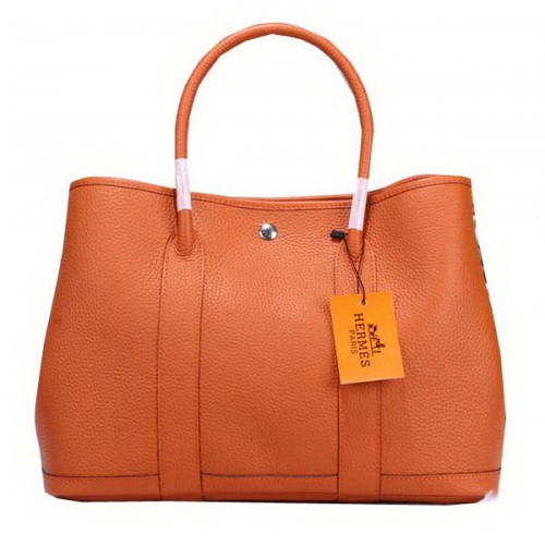 Hermes Garden Party 36cm Tote Bag Cuir Grainé Orange
