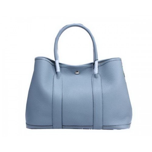 Hermes Garden Party 36cm Tote Bag Cuir Grainé Bleu Ciel