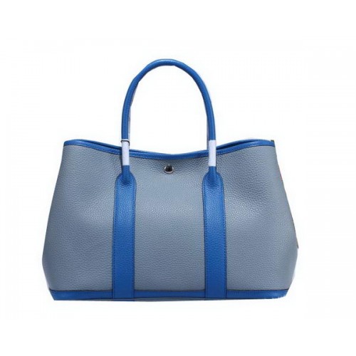 Hermes Garden Party 36cm Tote Bag Cuir Grainé Bleu Ciel&Bleu
