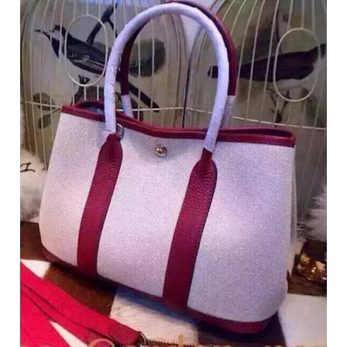 Hermes Garden Party 36cm Tote Bags Toile HGP1927 Bordeaux