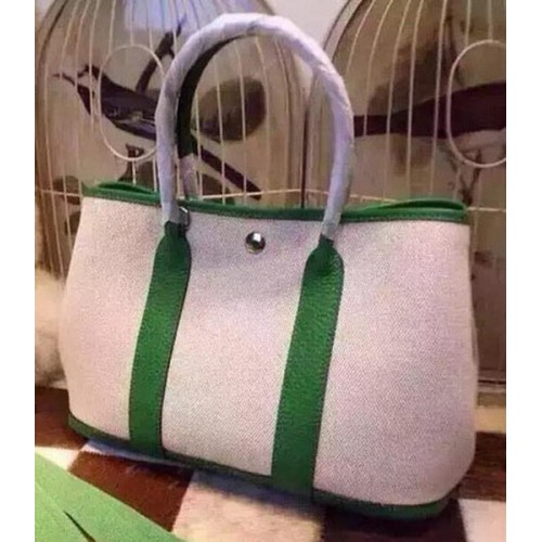 Hermes Garden Party 36cm Tote Bags Toile HGP1927 Vert