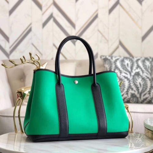 Hermes Garden Party 36cm Sacs fourre-tout en cuir d'origine A3698 Vert