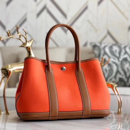 Hermes Garden Party 36cm Sacs fourre-tout en cuir d'origine A3698 Orange