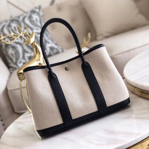 Hermes Garden Party 36cm Sacs fourre-tout en cuir d'origine H3698 Noir